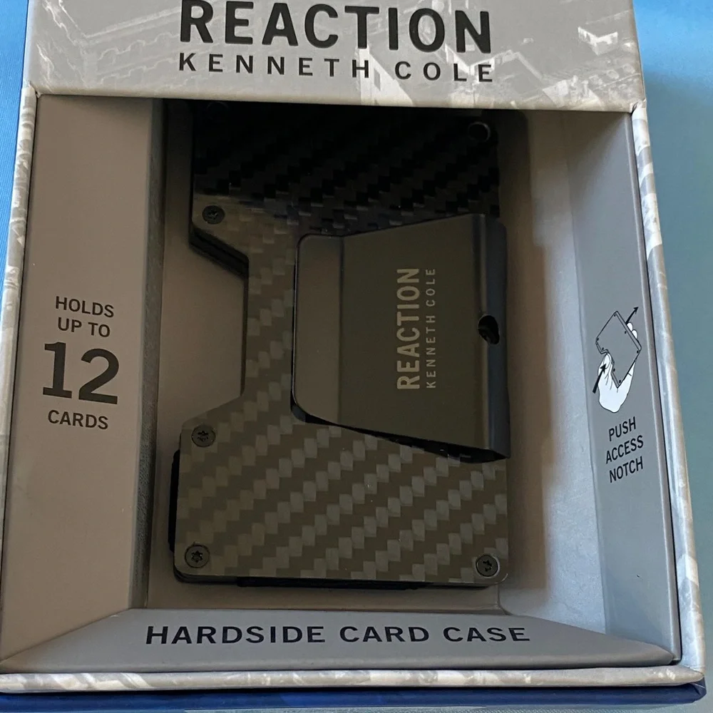 NWT Kenneth Cole Reaction Men's RFID Slim Hard Side Money Clip Wallet